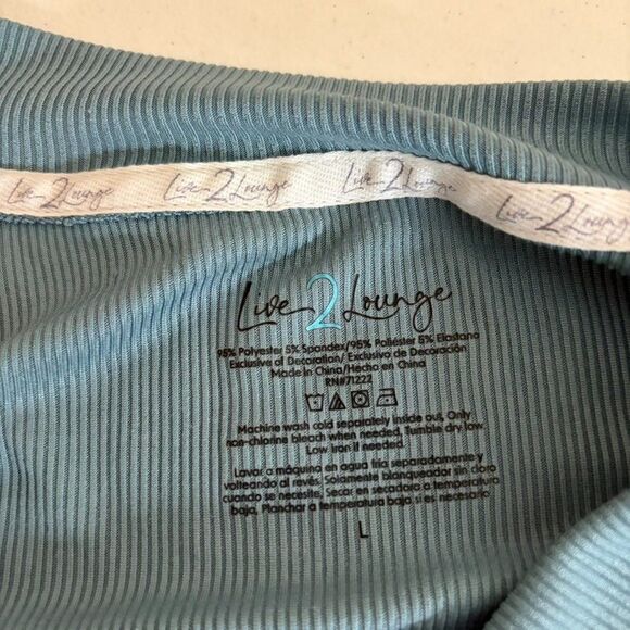 Live 2 Lounge Cardigan Women's Large Blue V-Neck Ribbed Long Sleeve Casual - Picture 6 of 7